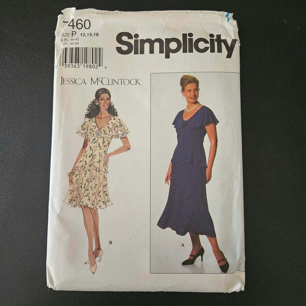 Simplicity Jessica McClintock Pattern 7460 Flutter Dress Sizes Petite 12-14-16